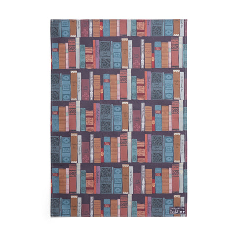 Charles Dickens Bookshelf Tea Towel