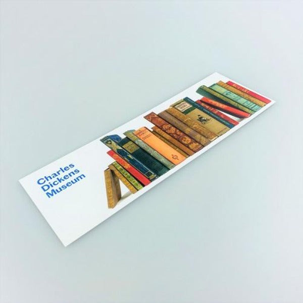 Bookmark with an image of Dickens's Christmas stories books.